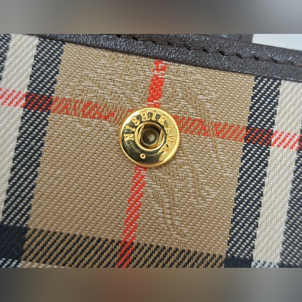 Vintage Burberry Key Holder Wallet Calfskin Nova Check 4 Keys Nishikaw Y2K - Picture 7 of 12